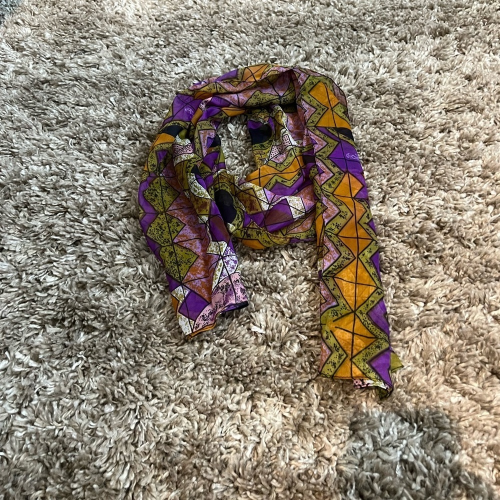 Like new orange and purple semi sheer scarf